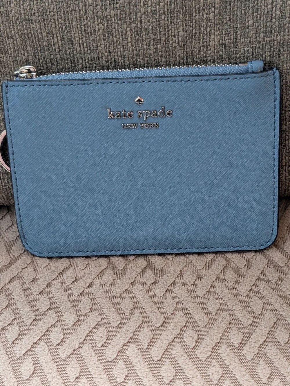 Kate Spade Pink Leather Zip Card Case Keyring Wallet NWOT